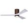52" Irene-3HLK LED Damp Walnut and Matte White Ceiling Fan with Remote