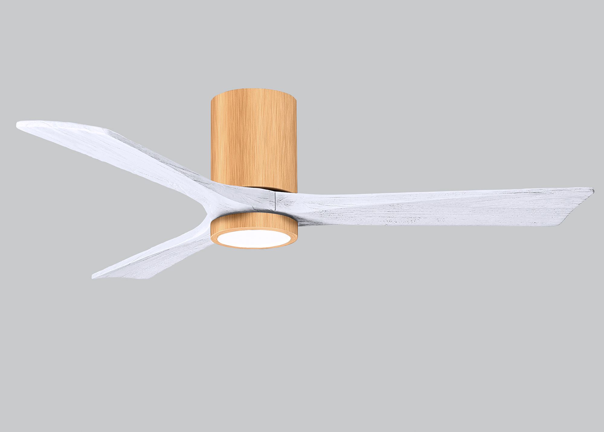 52" Irene-3HLK Light Maple and Matte White Ceiling Fan