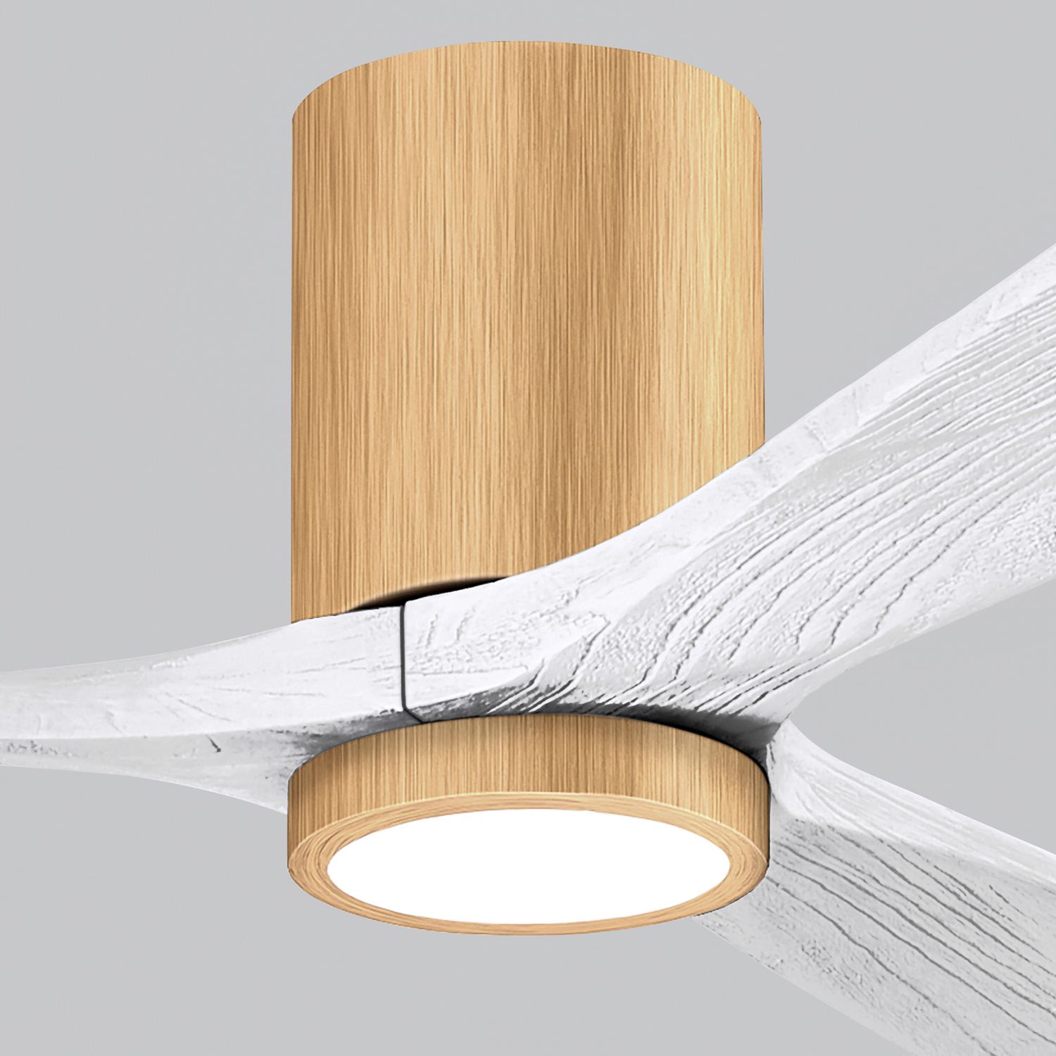 52" Irene-3HLK Light Maple and Matte White Ceiling Fan
