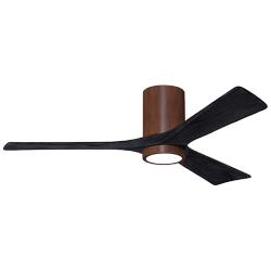 52" Irene-3HLK Walnut and Matte Black LED Ceiling Fan