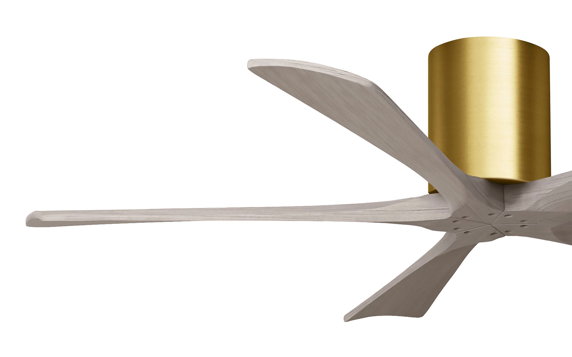 52" Irene-5H Brushed Brass and Gray Ash Ceiling Fan