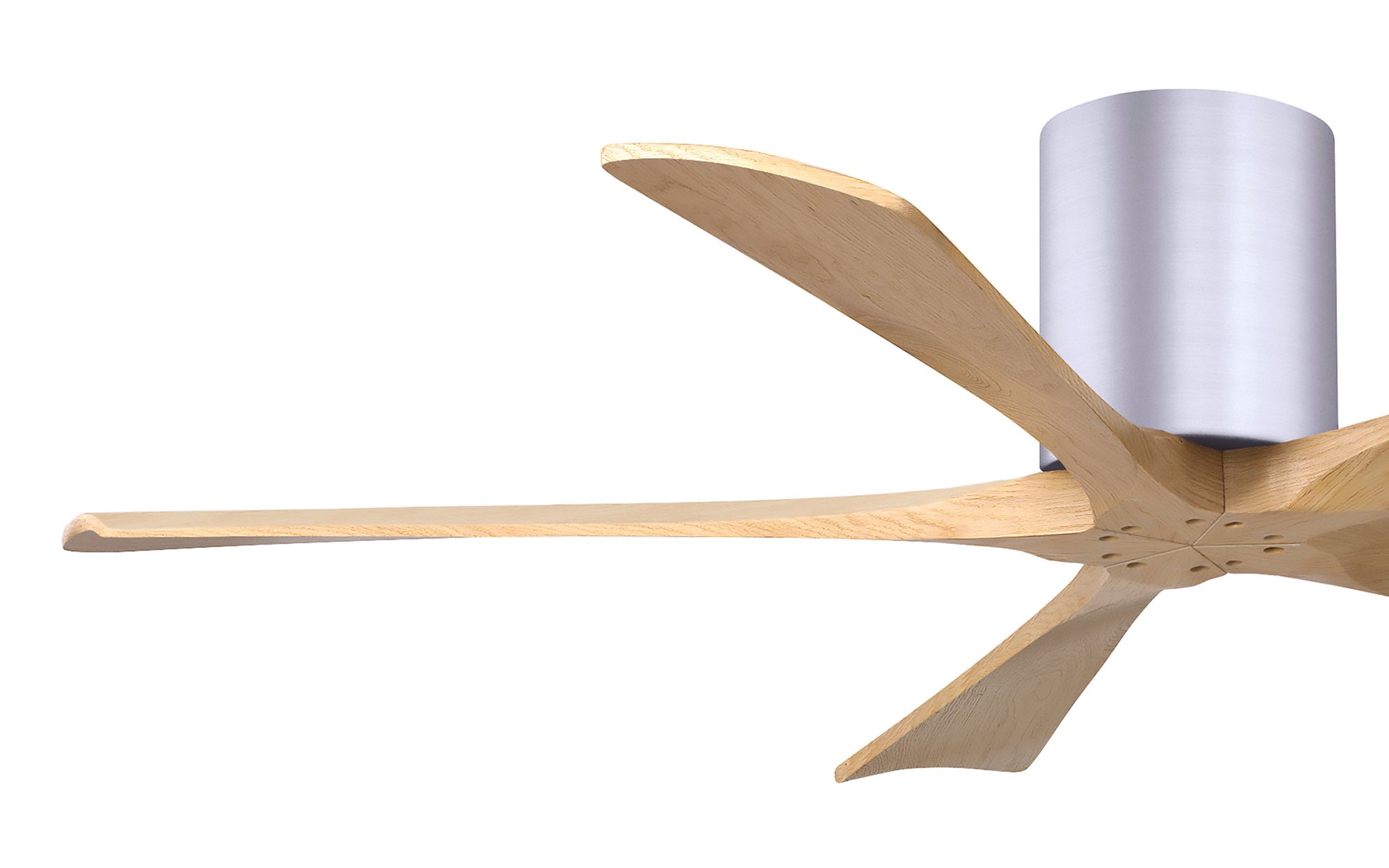 52" Irene-5H Brushed Nickel and Light Maple Ceiling Fan