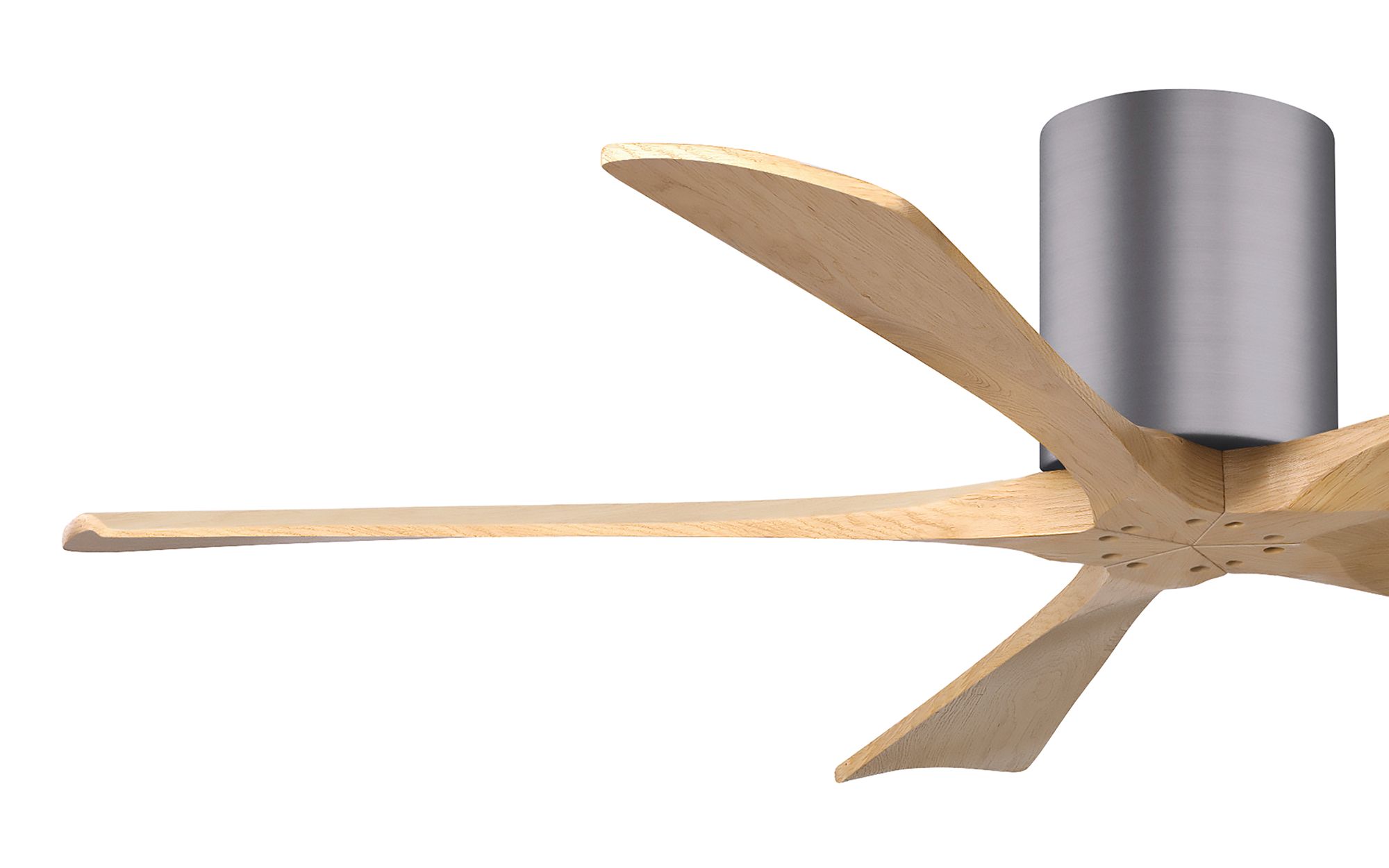 52" Irene-5H Brushed Pewter and Light Maple Ceiling Fan