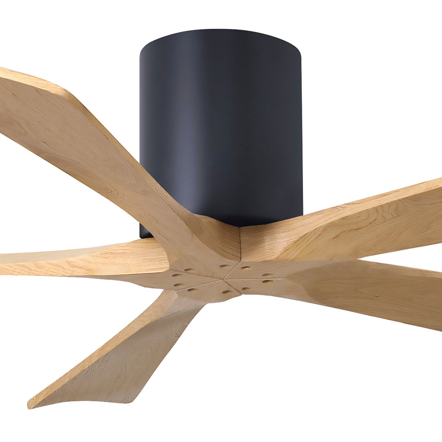 52" Irene-5H Matte Black and Light Maple Tone Ceiling Fan