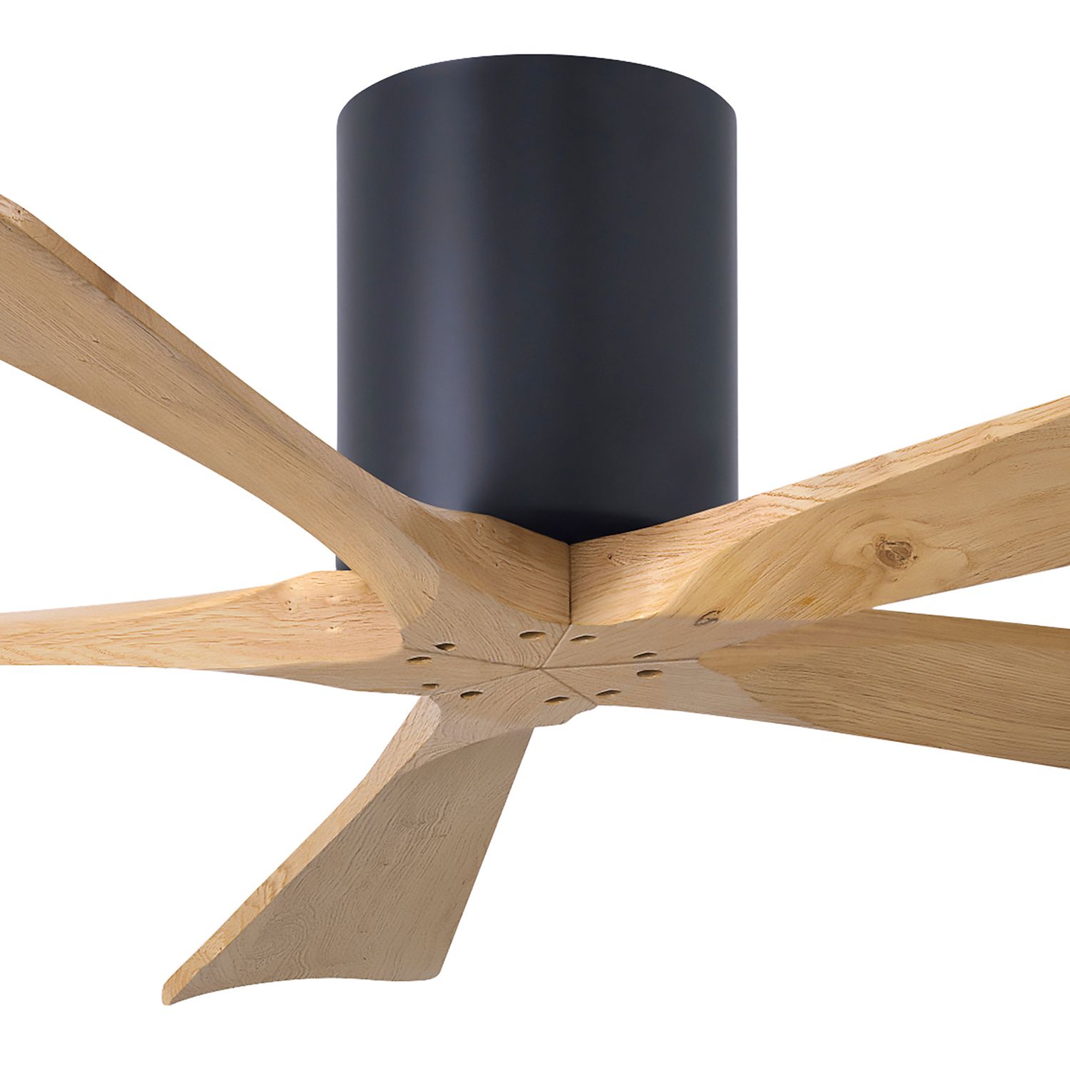 52" Irene-5H Matte Black and Light Maple Tone Ceiling Fan