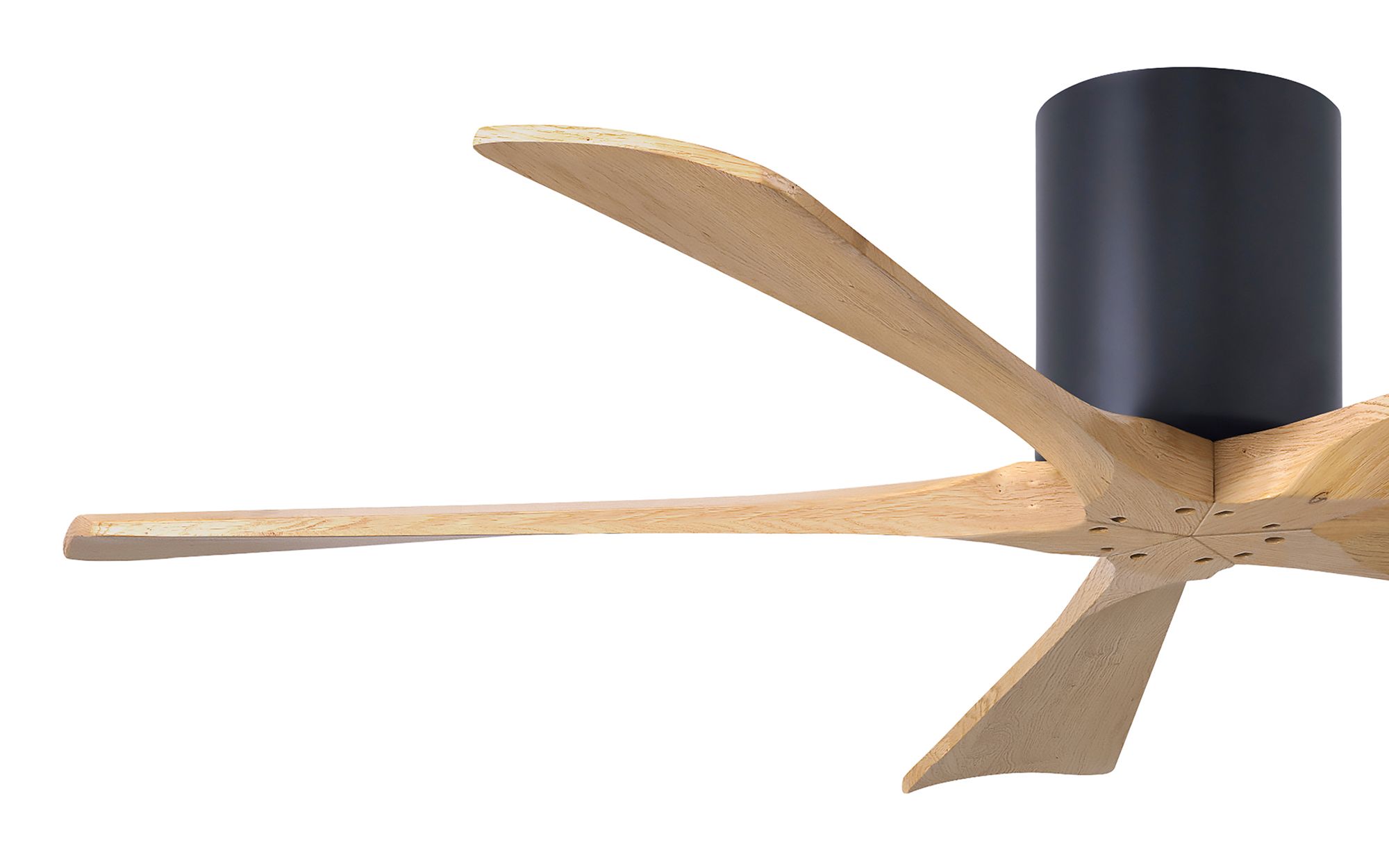 52" Irene-5H Matte Black and Light Maple Tone Ceiling Fan