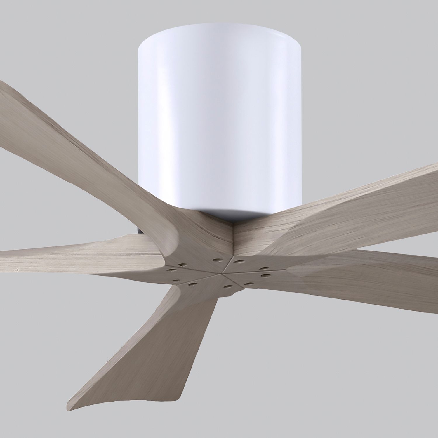 52" Irene-5H Matte White and Gray Ash Ceiling Fan