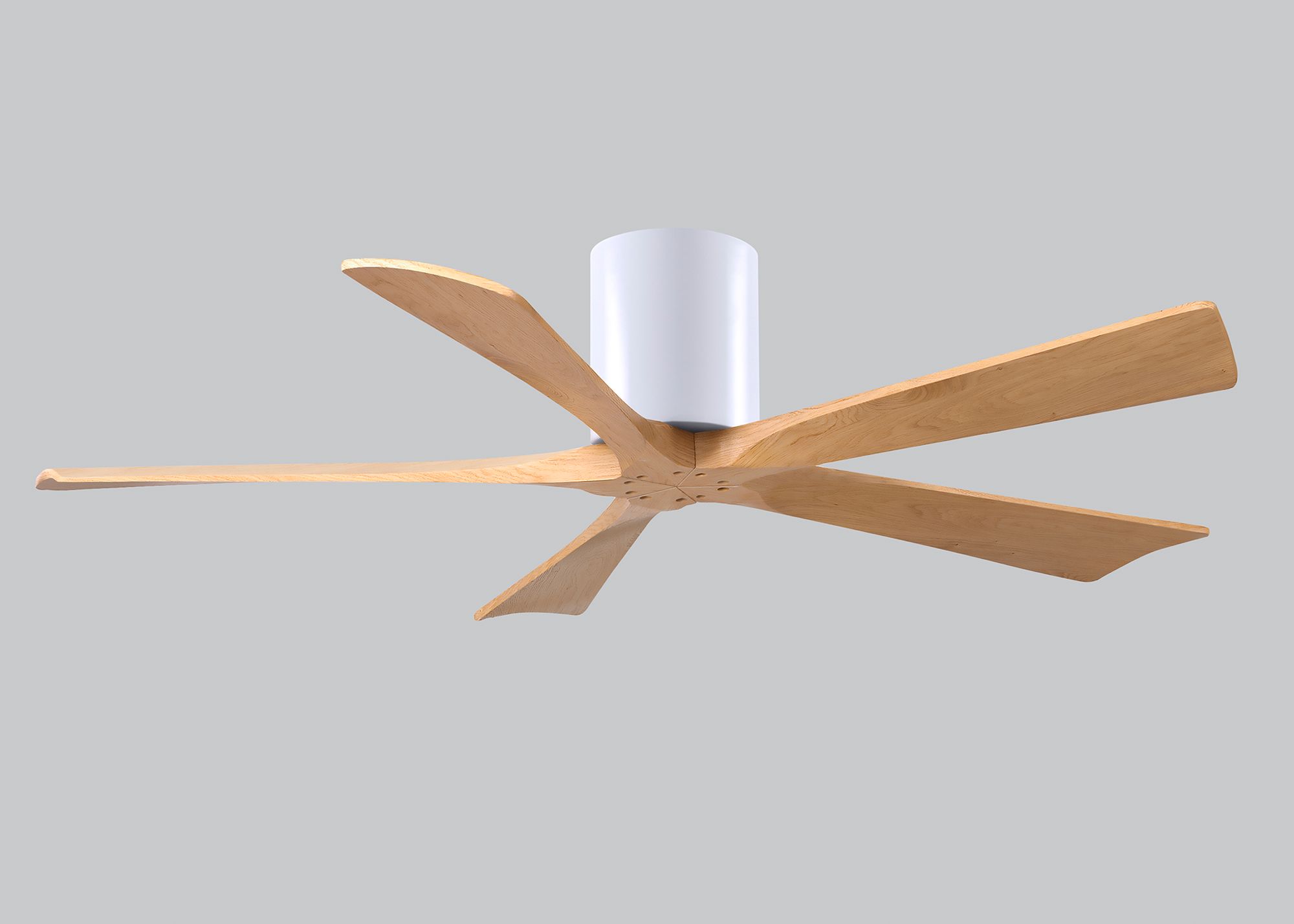 52" Irene-5H Matte White and Light Maple Tone Ceiling Fan