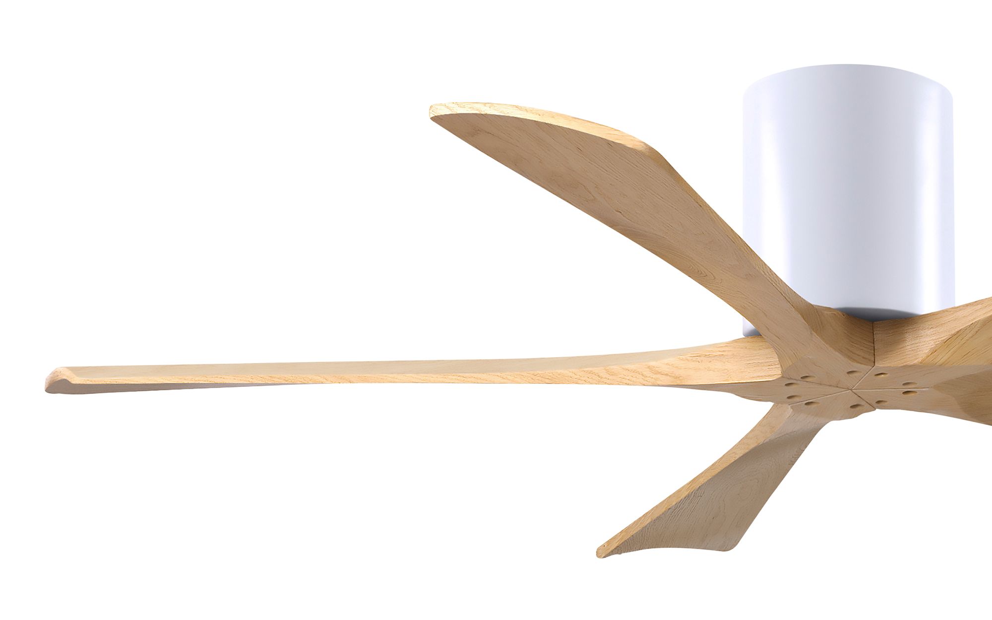 52" Irene-5H Matte White and Light Maple Tone Ceiling Fan