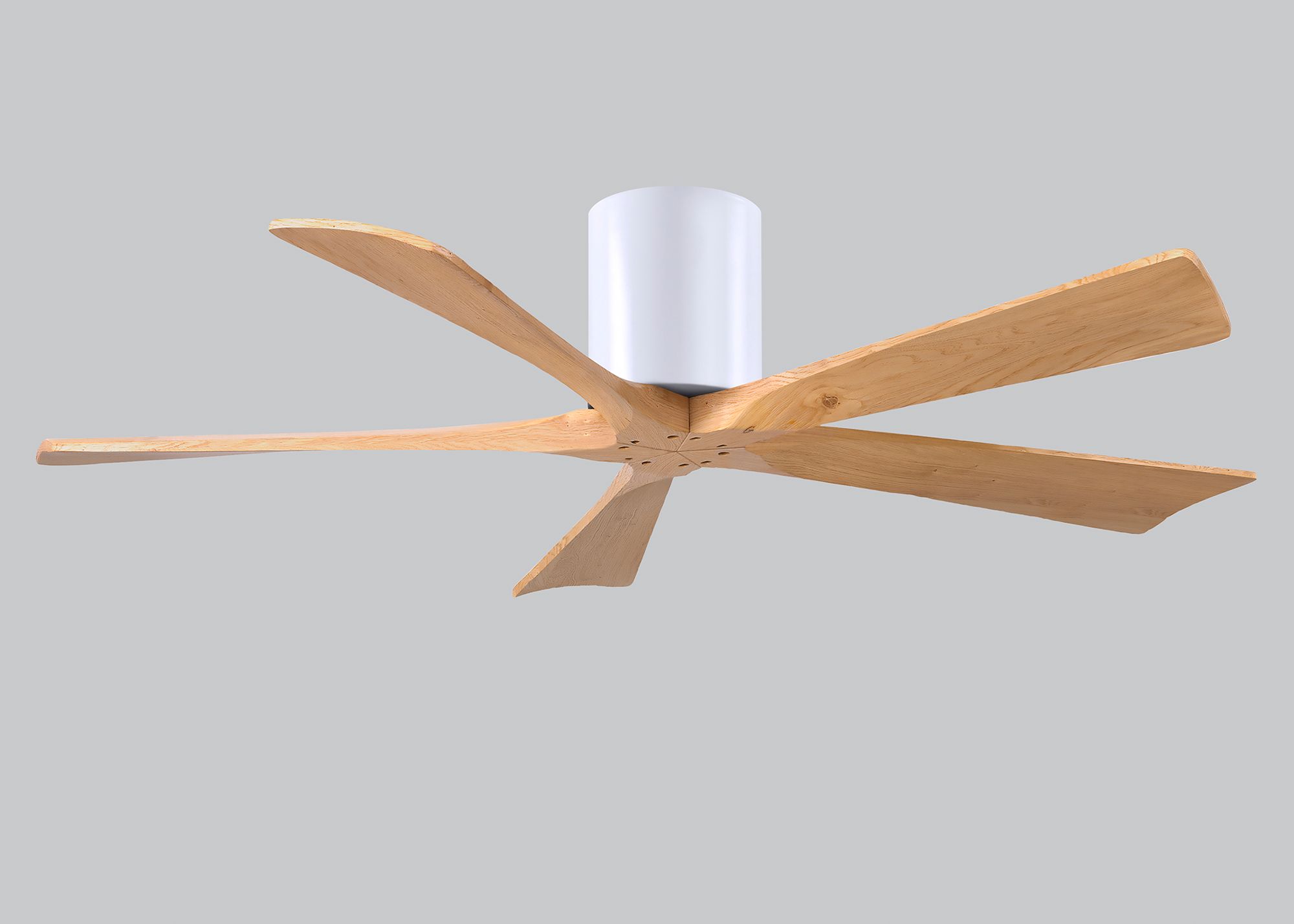 52" Irene-5H Matte White and Light Maple Tone Ceiling Fan