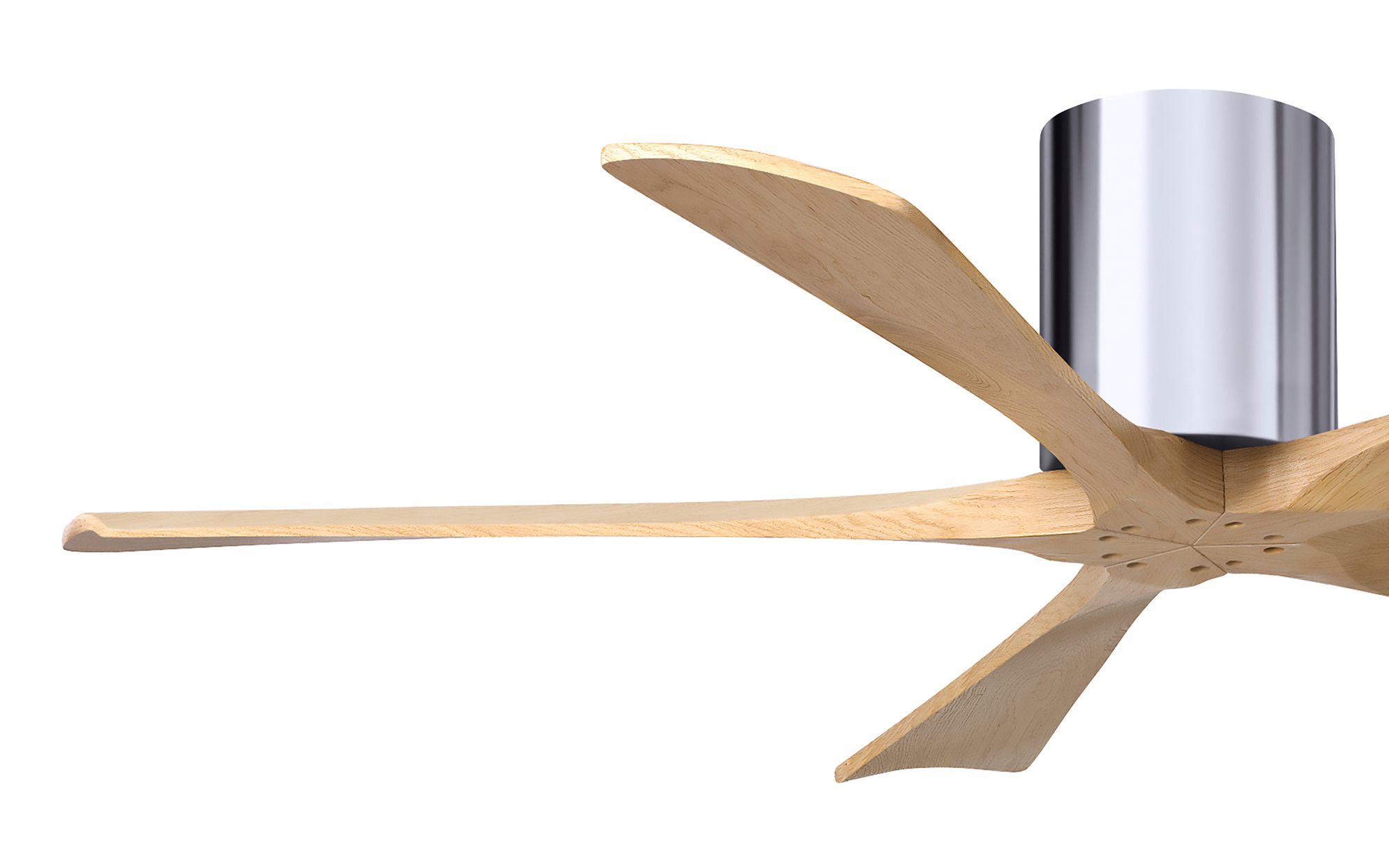 52" Irene-5H Polished Chrome and Light Maple Ceiling Fan