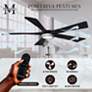 52" Irene-5HLK Barnwood and Matte Black LED Ceiling Fan