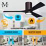 5_52" Irene-5HLK Brushed Bronze and Black LED Ceiling Fan more views
