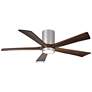 52" Irene-5HLK Brushed Nickel and Walnut LED Ceiling Fan