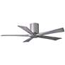 52" Irene-5HLK Brushed Nickel LED Damp Hugger Ceiling Fan with Remote