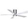 52" Irene-5HLK Brushed Pewter and Matte White Ceiling Fan