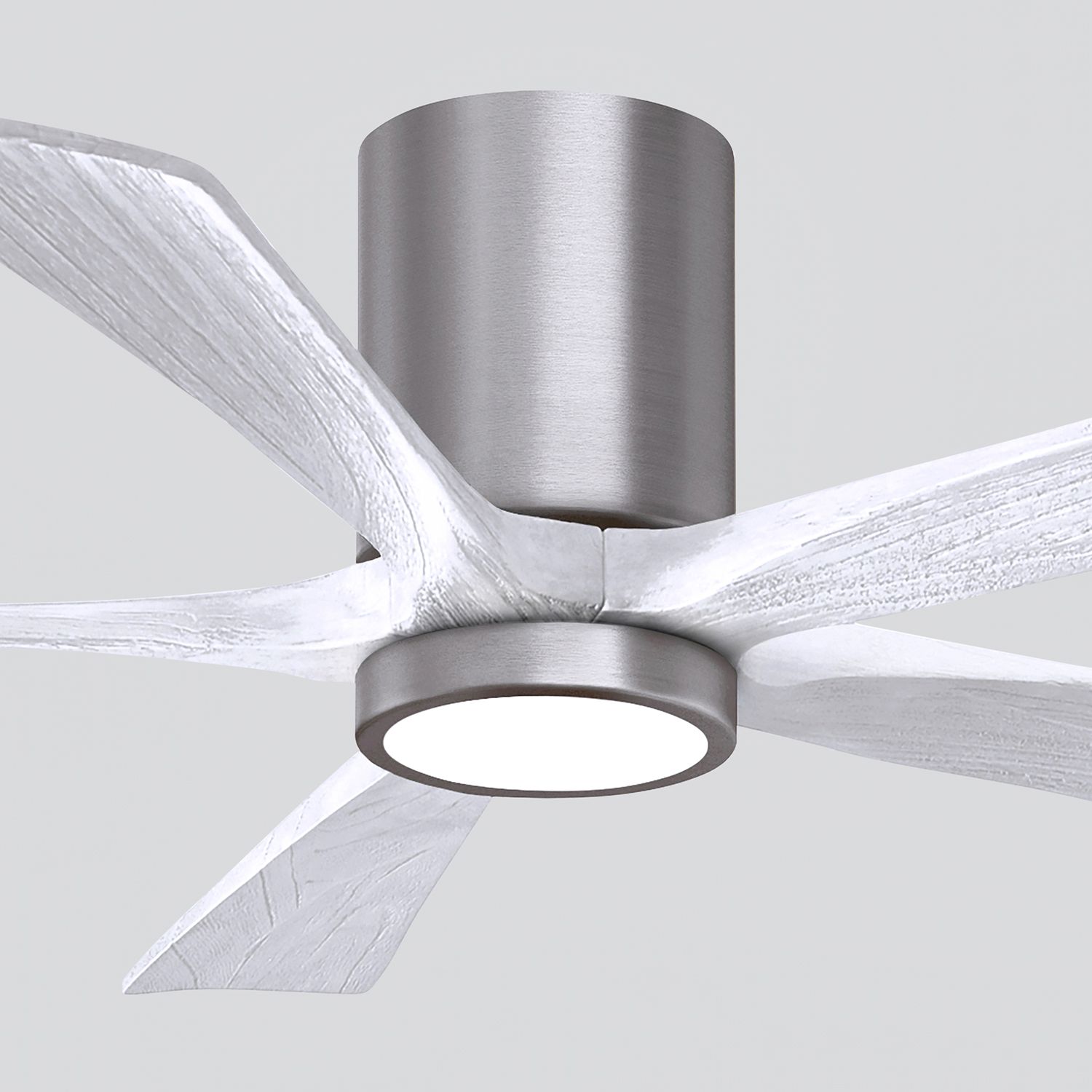 52" Irene-5HLK Brushed Pewter and Matte White Ceiling Fan
