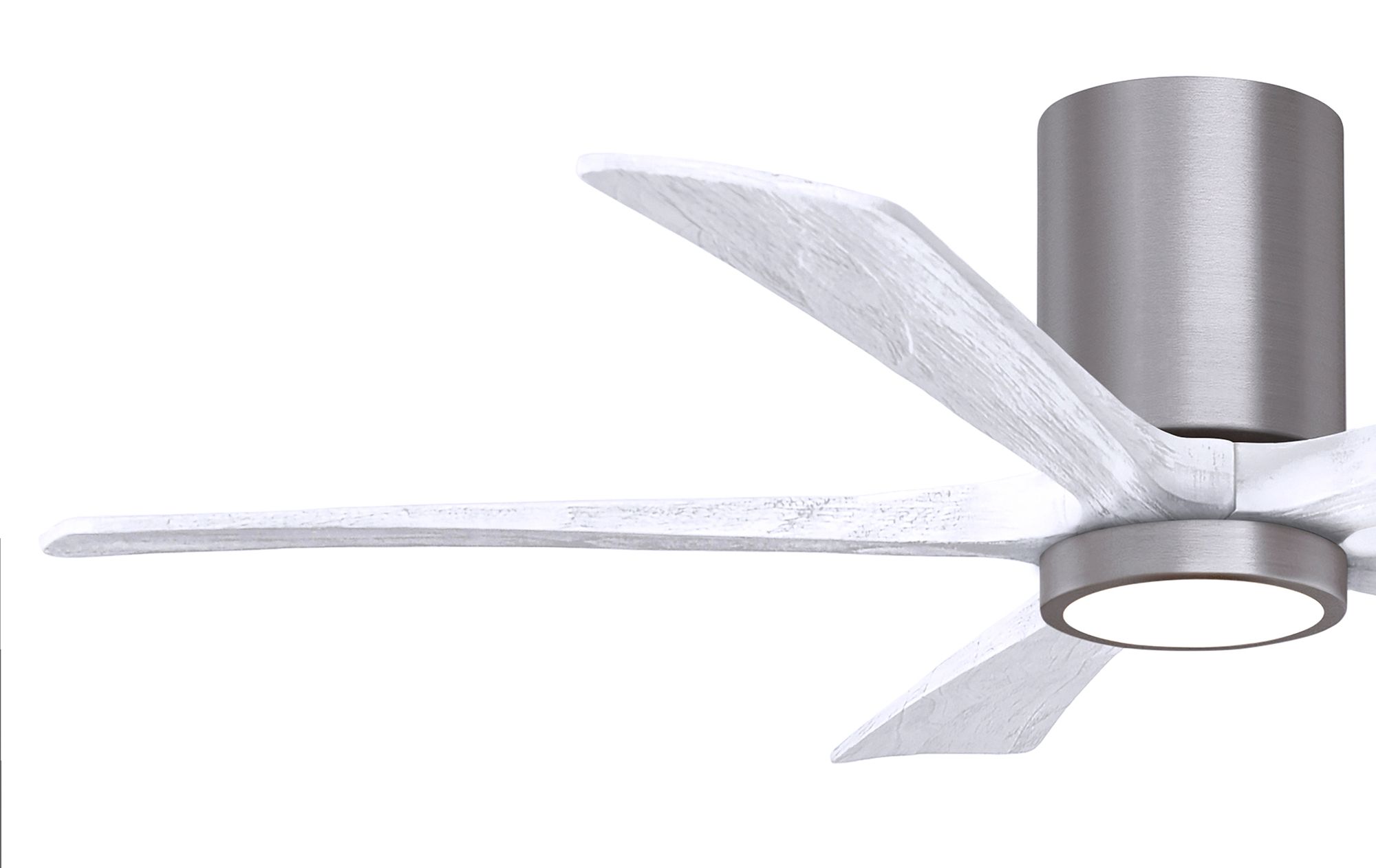 52" Irene-5HLK Brushed Pewter and Matte White Ceiling Fan
