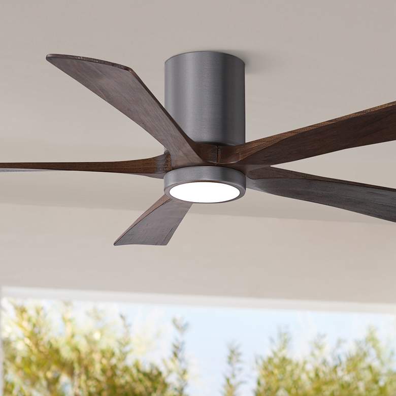 Image 1 52" Irene-5HLK Brushed Pewter and Walnut Tone Ceiling Fan