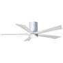 52" Irene-5HLK Gloss White LED Hugger Ceiling Fan