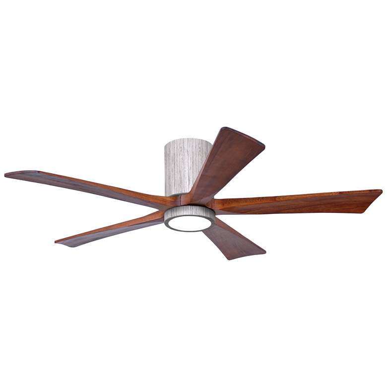 Image 1 52" Irene-5HLK LED Damp Barnwood Walnut Hugger Ceiling Fan with Remote