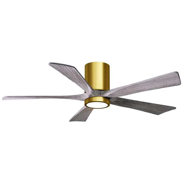 Image 1 52 inch Irene-5HLK LED Damp Brass and Barn Wood Ceiling Fan with Remote