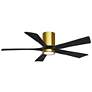 52" Irene-5HLK LED Damp Brass Matte Black Ceiling Fan with Remote