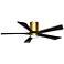 52" Irene-5HLK LED Damp Brass Matte Black Ceiling Fan with Remote