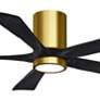 2_52" Irene-5HLK LED Damp Brass Matte Black Ceiling Fan with Remote more views