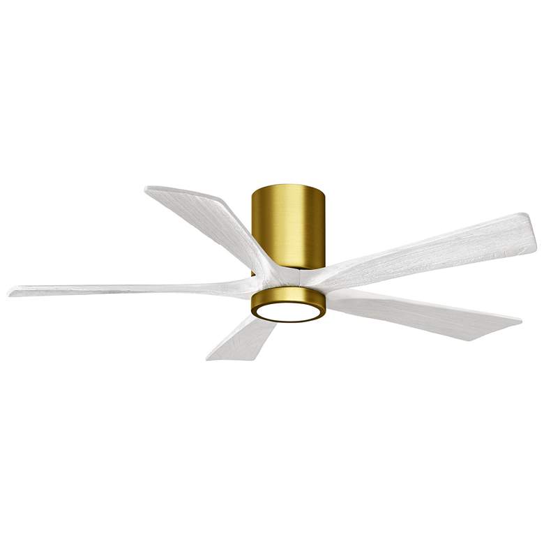 Image 1 52 inch Irene-5HLK LED Damp Brass Matte White Ceiling Fan with Remote