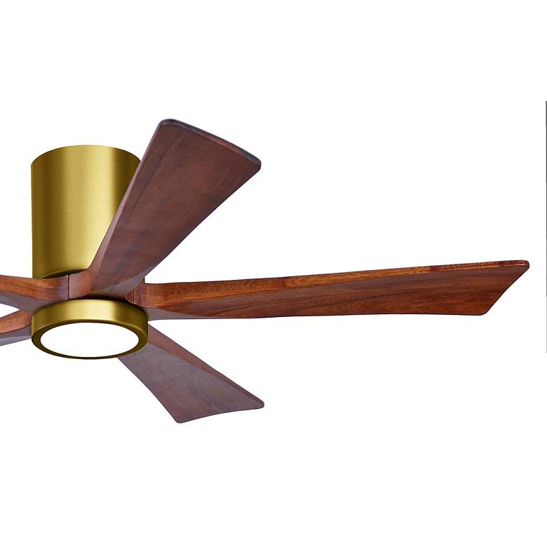 Image 3 52" Irene-5HLK LED Damp Brushed Brass Walnut Ceiling Fan with Remote more views