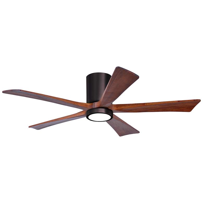 Image 1 52" Irene-5HLK LED Damp Brushed Bronze Walnut Ceiling Fan with Remote