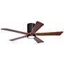 52" Irene-5HLK LED Damp Brushed Bronze Walnut Ceiling Fan with Remote