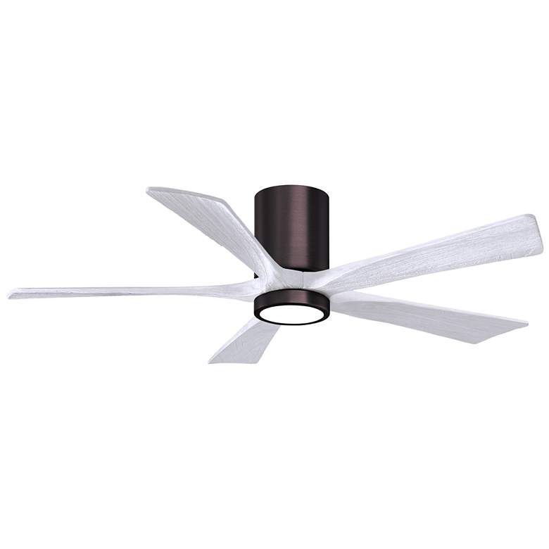 Image 1 52 inch Irene-5HLK LED Damp Brushed Bronze White Ceiling Fan with Remote