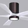 7_52" Irene-5HLK LED Damp Brushed Bronze White Ceiling Fan with Remote more views