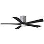 52" Irene-5HLK LED Damp Brushed Nickel Black Ceiling Fan with Remote