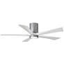 52" Irene-5HLK LED Damp Brushed Nickel White Ceiling Fan with Remote