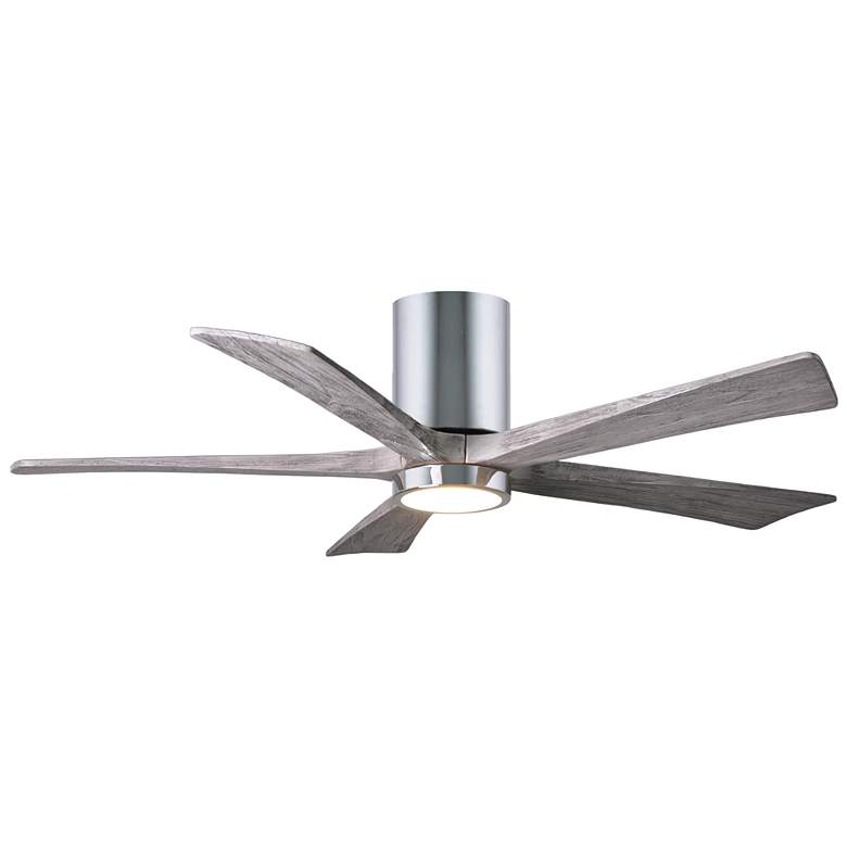 Image 1 52" Irene-5HLK LED Damp Chrome Barn Wood Ceiling Fan with Remote