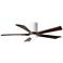 52" Irene-5HLK LED Damp Gloss White and Walnut Ceiling Fan with Remote