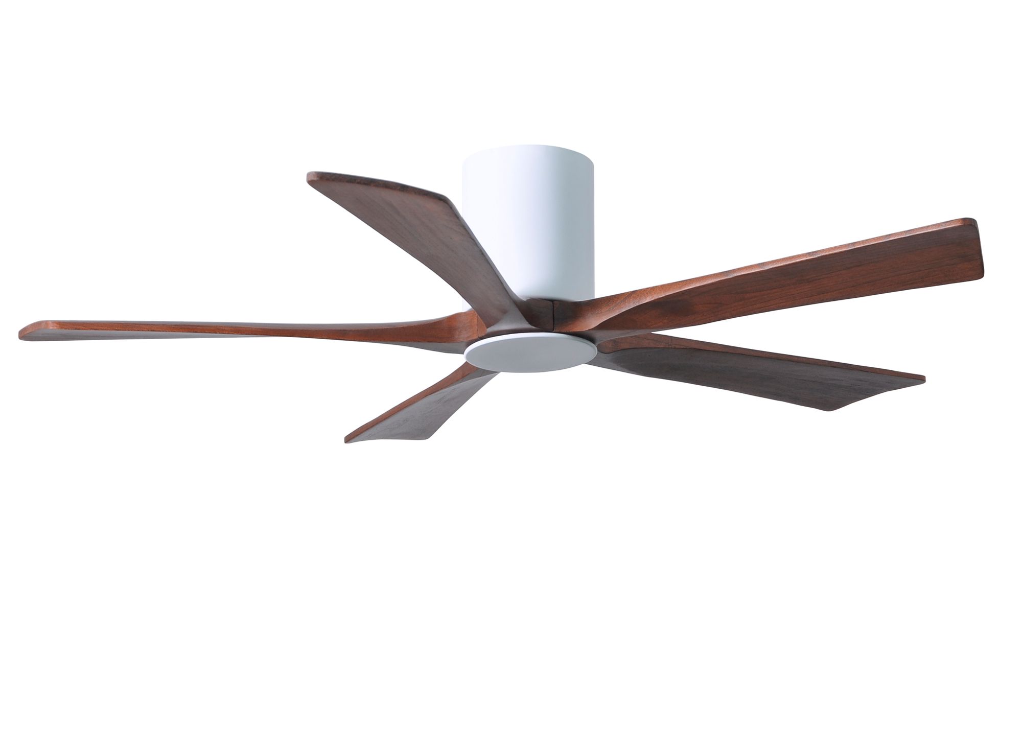 Image 2 52" Irene-5HLK LED Damp Gloss White and Walnut Ceiling Fan with Remote more views