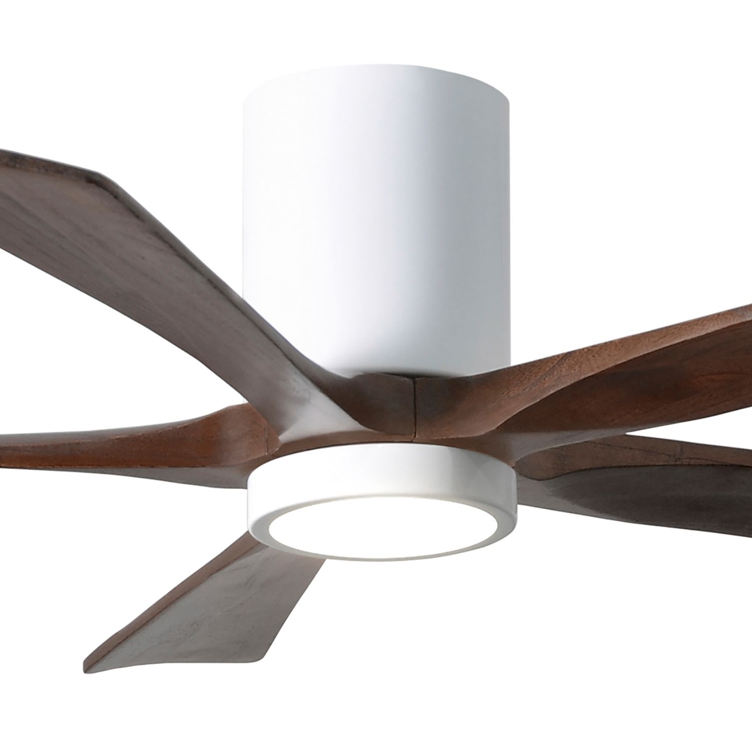 Image 5 52" Irene-5HLK LED Damp Gloss White and Walnut Ceiling Fan with Remote more views