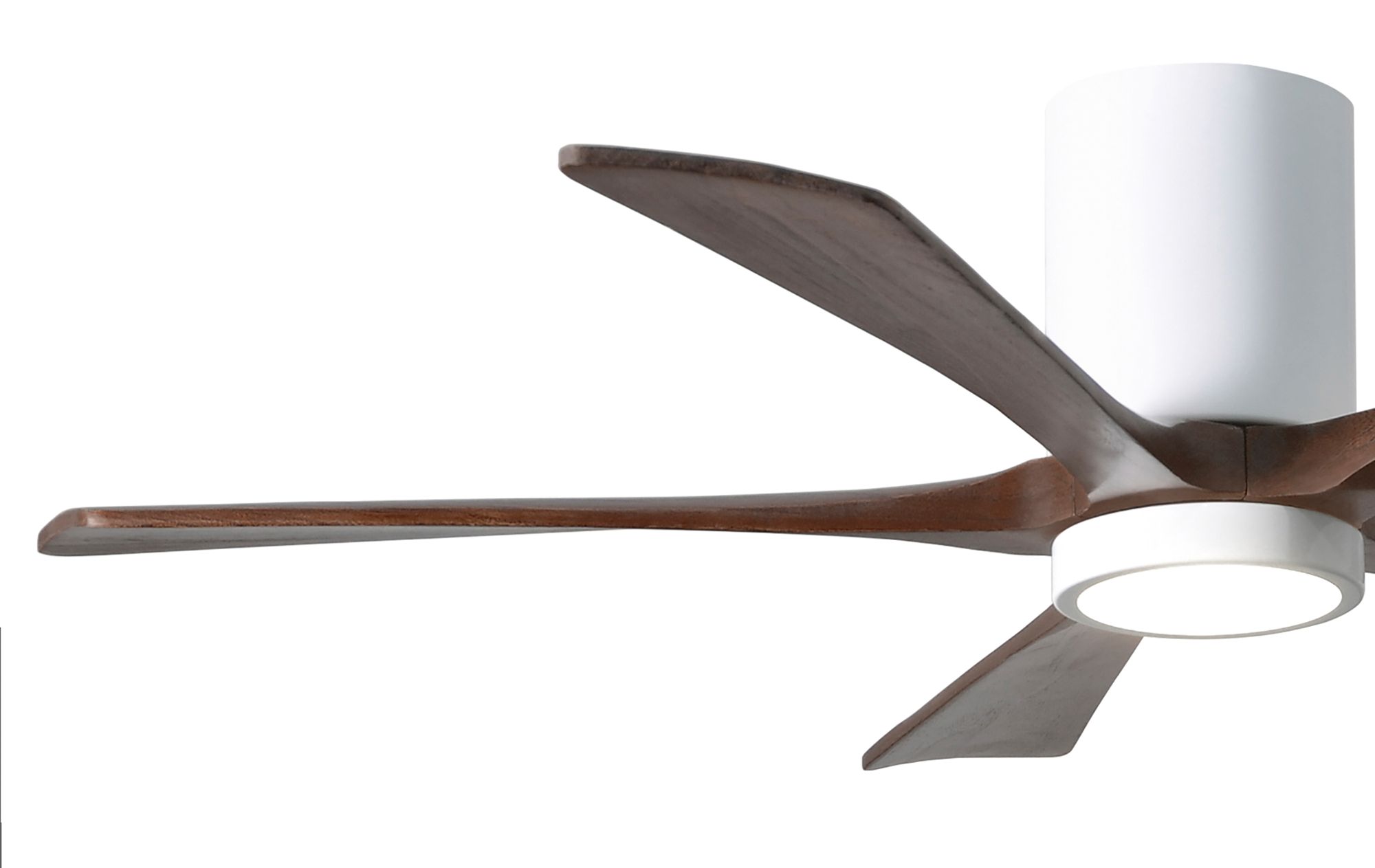 Image 6 52" Irene-5HLK LED Damp Gloss White and Walnut Ceiling Fan with Remote more views