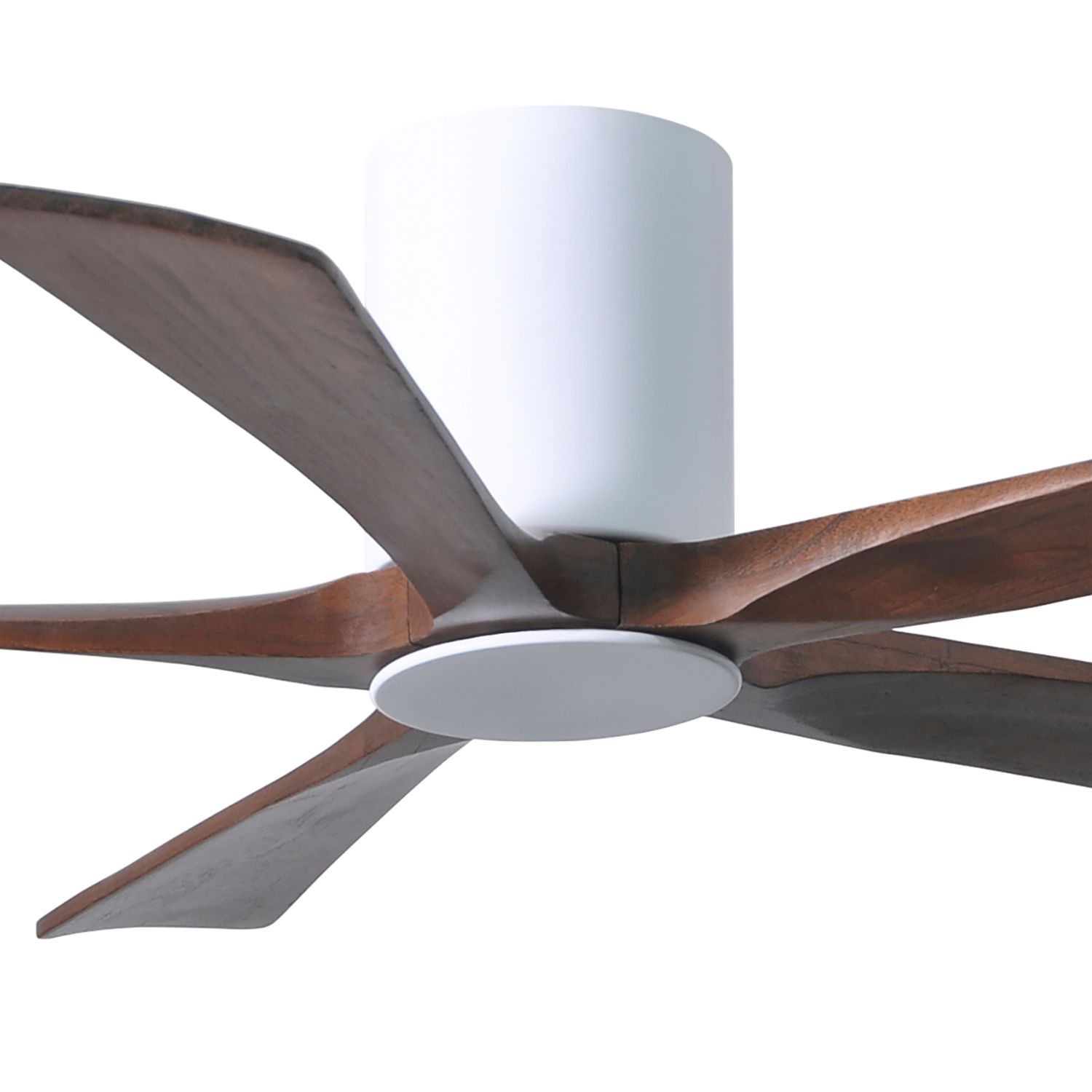 Image 7 52" Irene-5HLK LED Damp Gloss White and Walnut Ceiling Fan with Remote more views