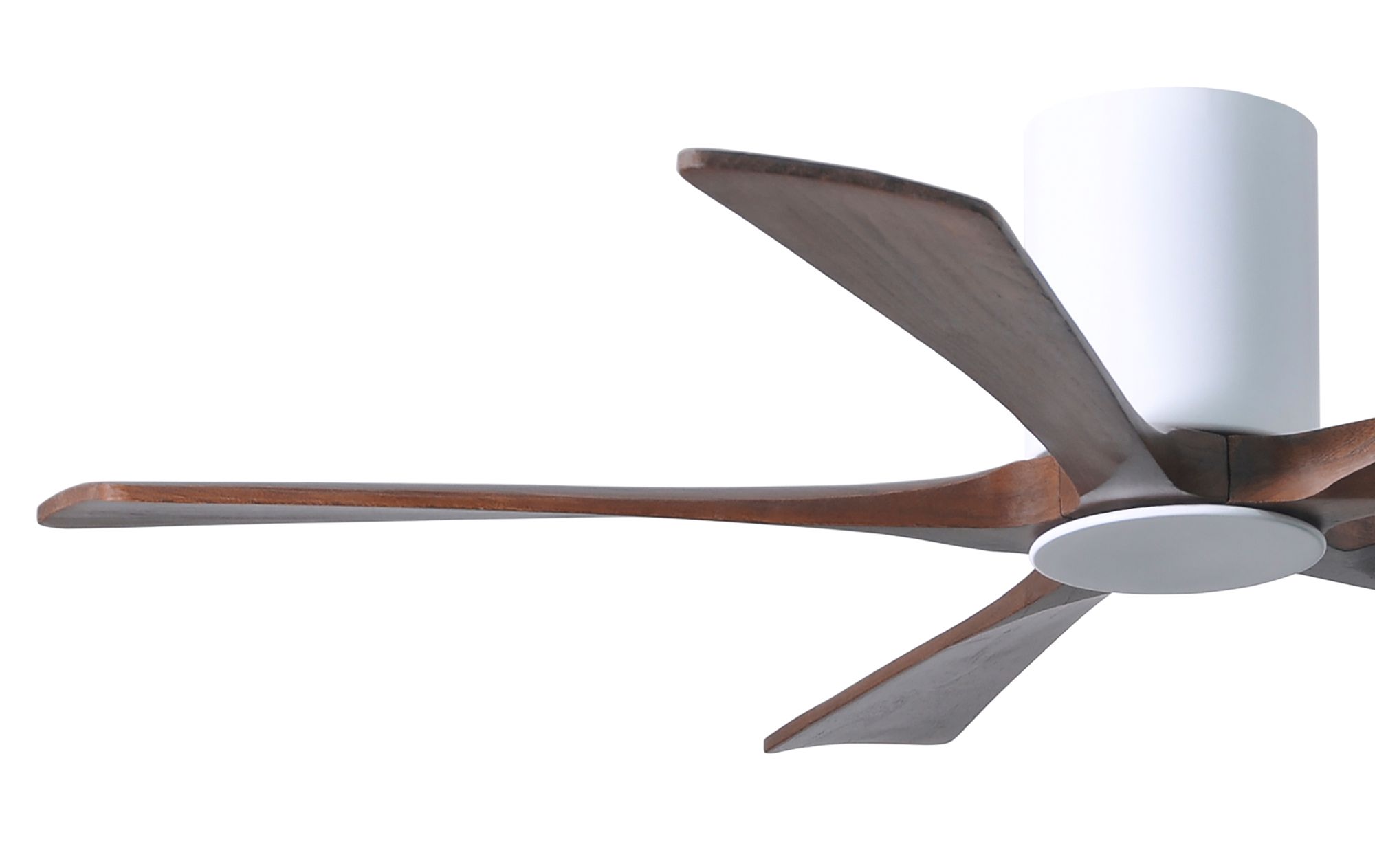 52" Irene-5HLK LED Damp Gloss White and Walnut Ceiling Fan with Remote