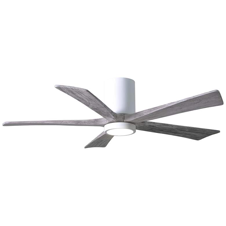 Image 1 52" Irene-5HLK LED Damp Gloss White Barn Wood Ceiling Fan with Remote