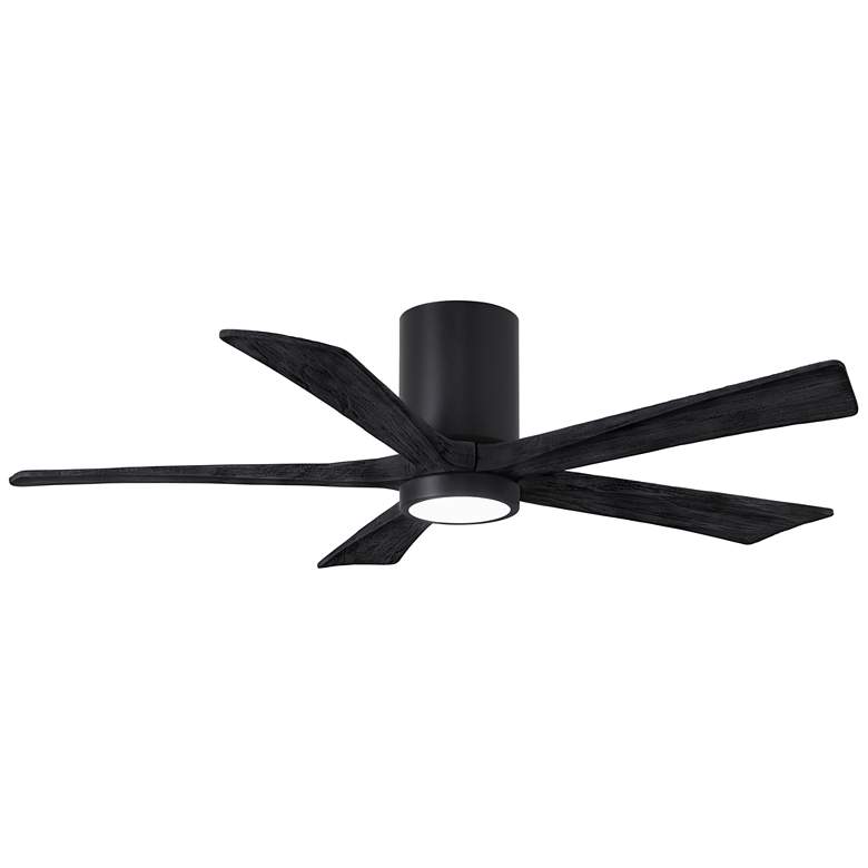 Image 1 52 inch Irene-5HLK LED Damp Matte Black Hugger Ceiling Fan with Remote