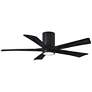 52" Irene-5HLK LED Damp Matte Black Hugger Ceiling Fan with Remote