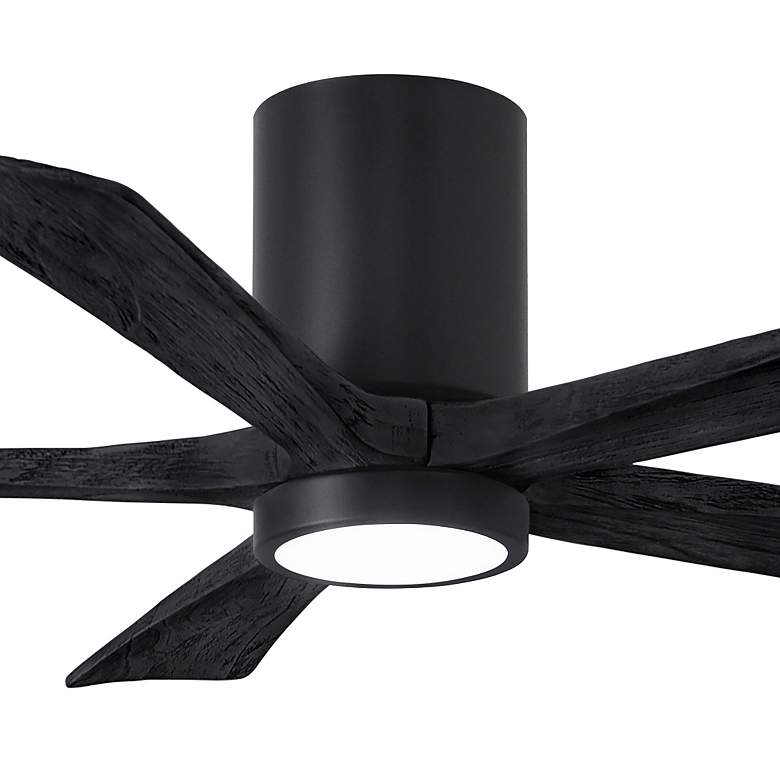 Image 2 52" Irene-5HLK LED Damp Matte Black Hugger Ceiling Fan with Remote more views