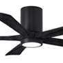 2_52" Irene-5HLK LED Damp Matte Black Hugger Ceiling Fan with Remote more views