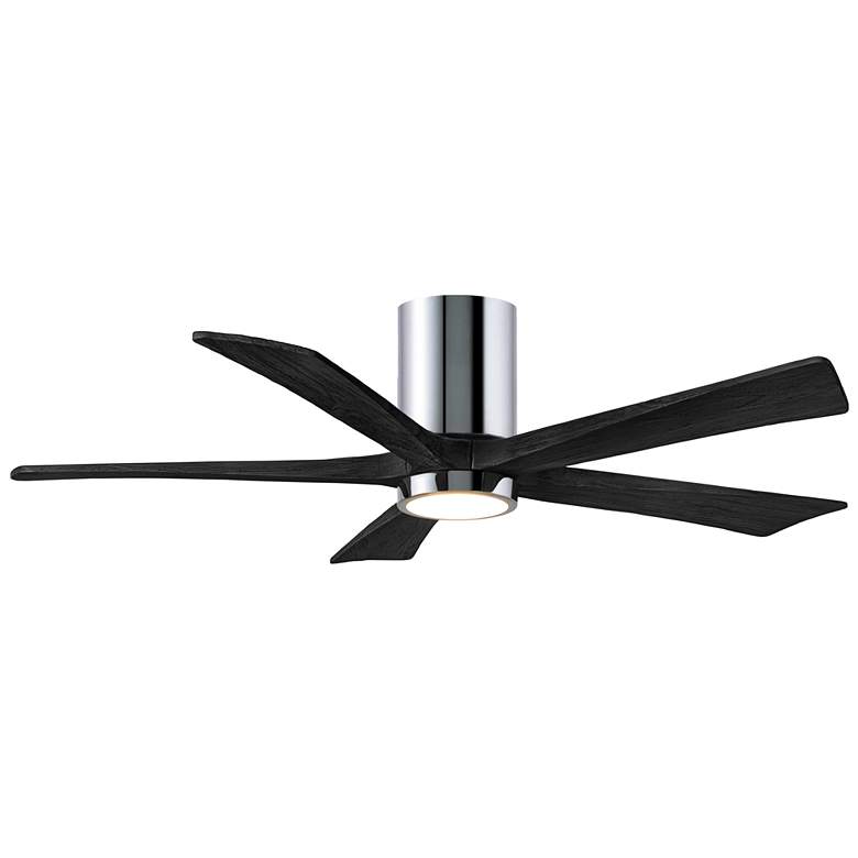 Image 1 52" Irene-5HLK LED Damp Polished Chrome Black Ceiling Fan with Remote